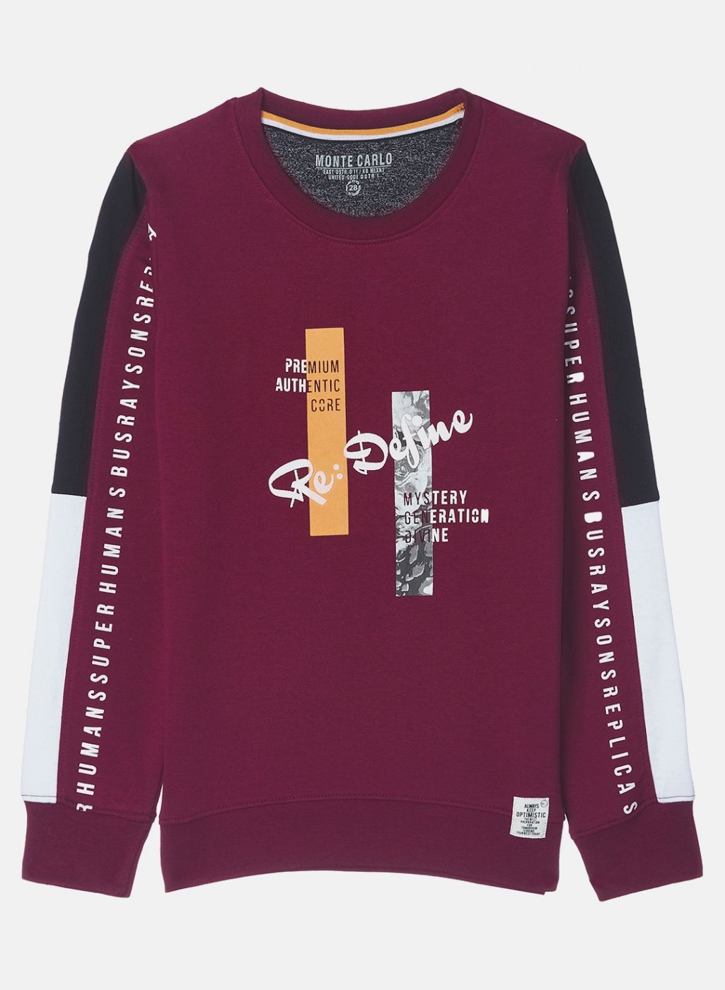 Boys Maroon Printed Sweatshirt