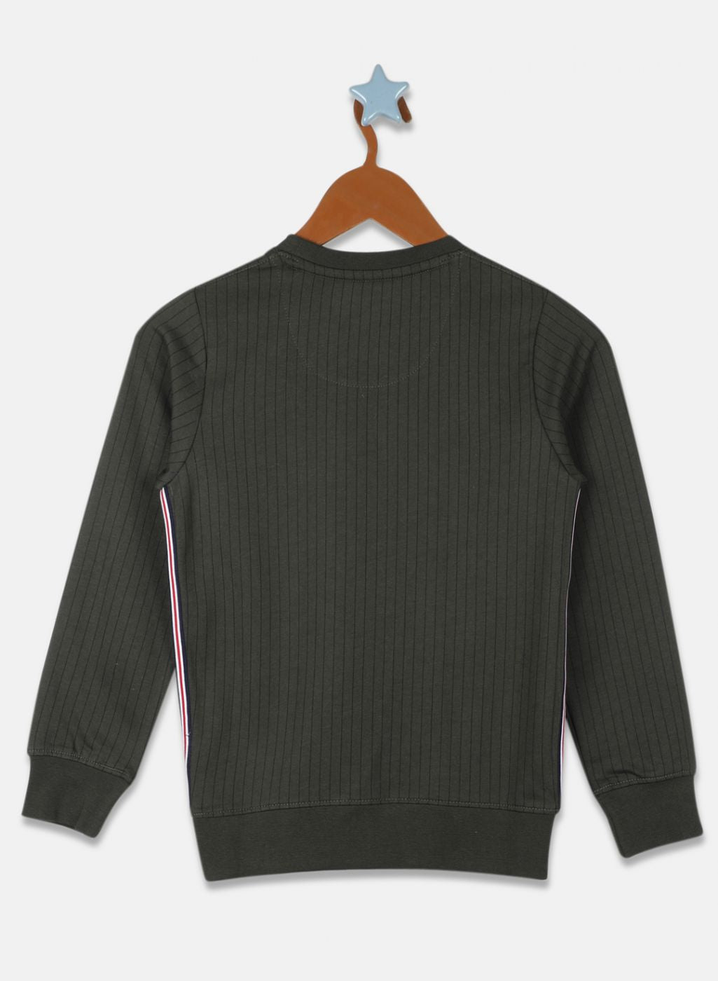 Boys Olive Printed Sweatshirt