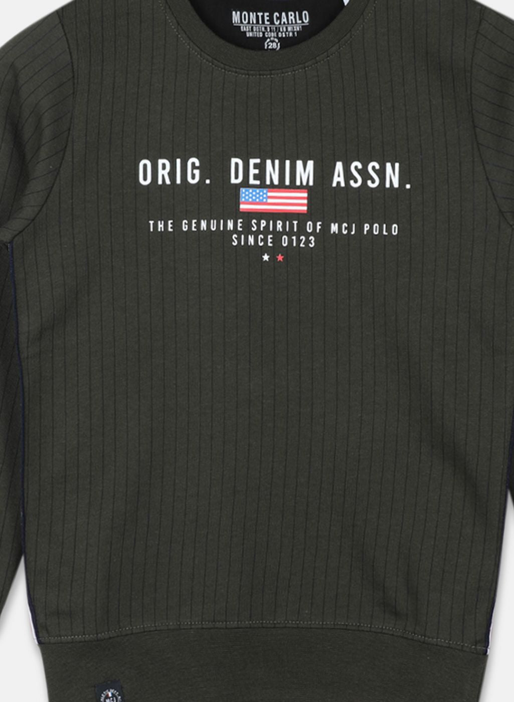 Boys Olive Printed Sweatshirt