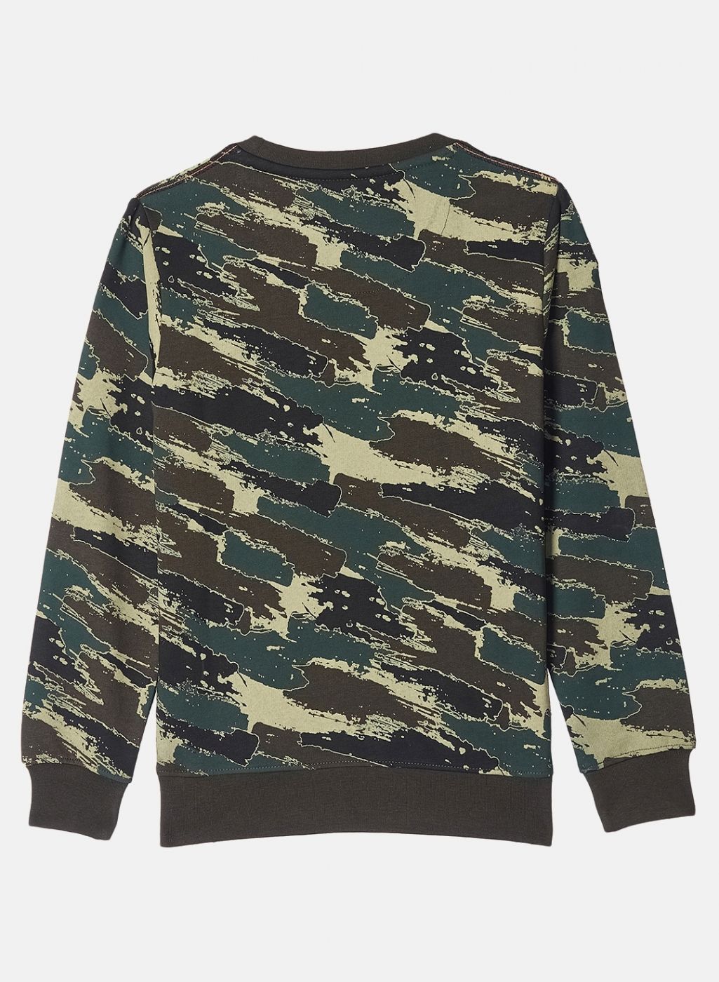 Boys Olive Printed Sweatshirt