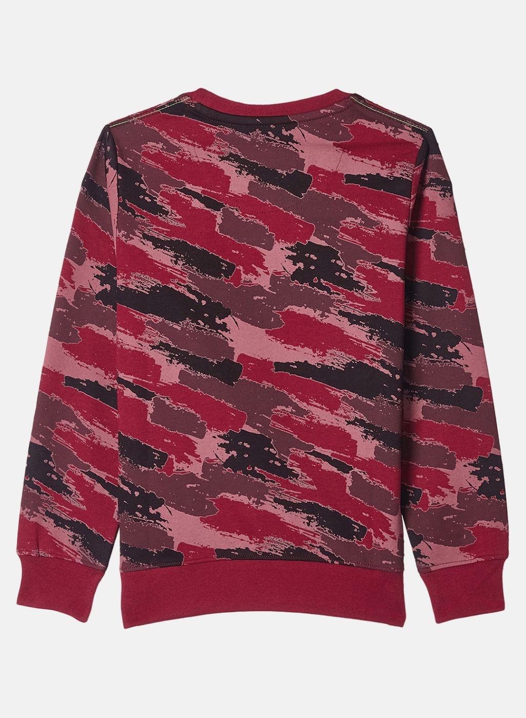 Boys Maroon Printed Sweatshirt