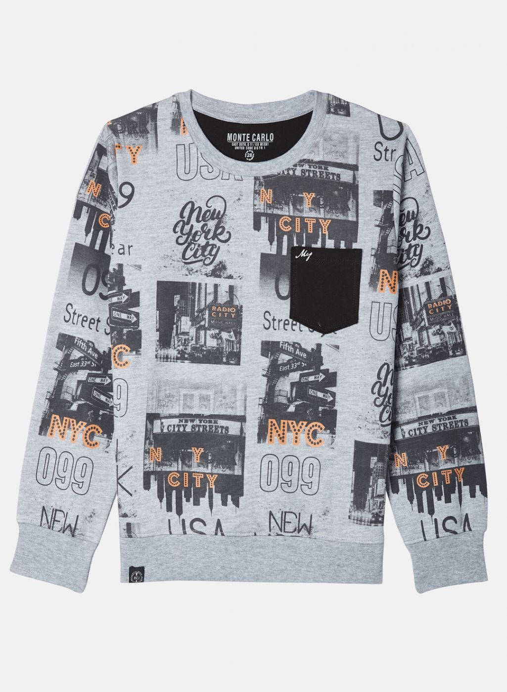 Boys Grey Printed Sweatshirt