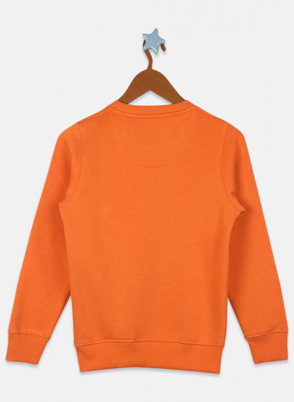 Boys Orange Printed Sweatshirt