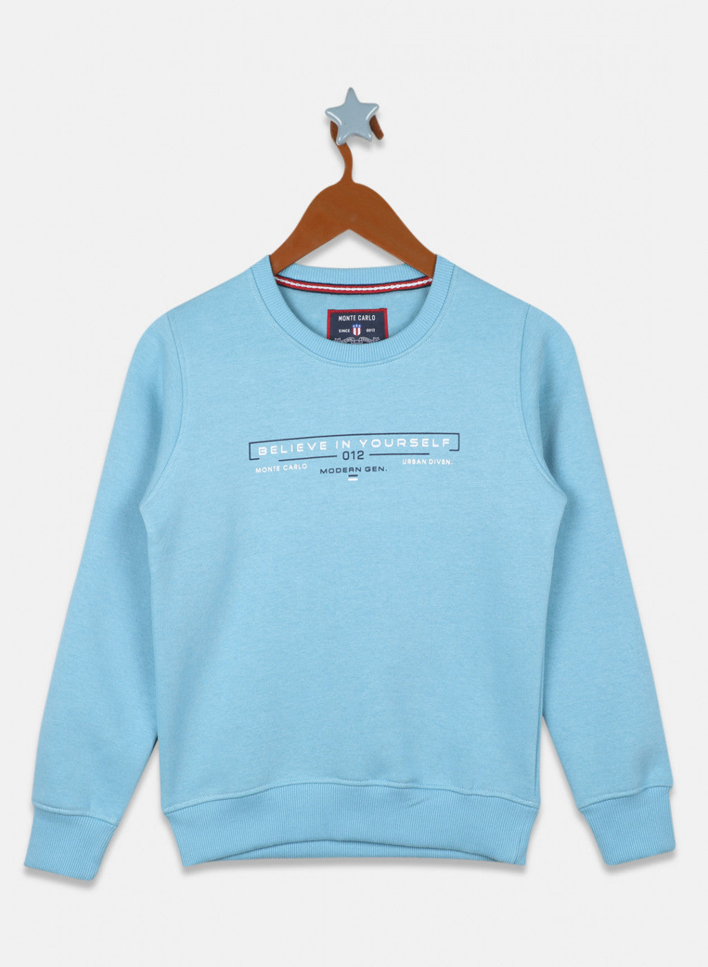 Boys Blue Printed Sweatshirt
