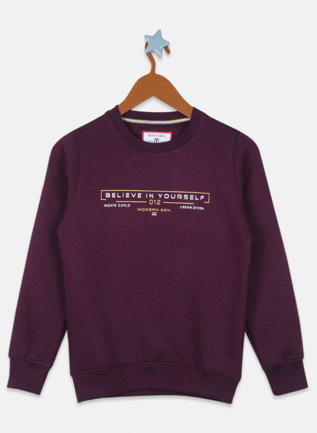 Boys Purple Printed Sweatshirt