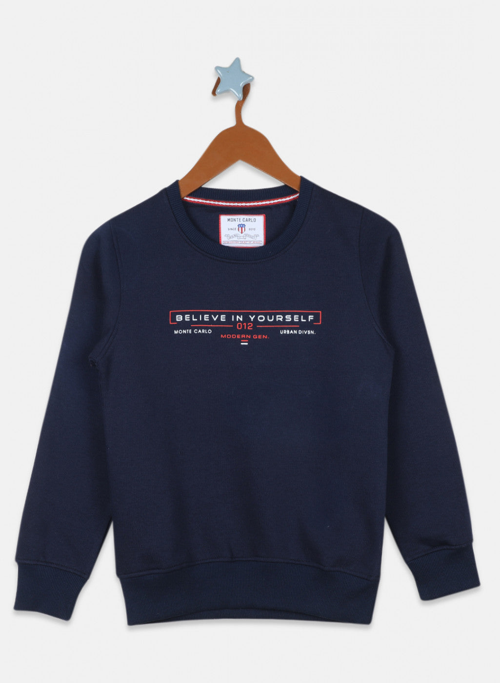 Boys NAvy Blue Printed Sweatshirt