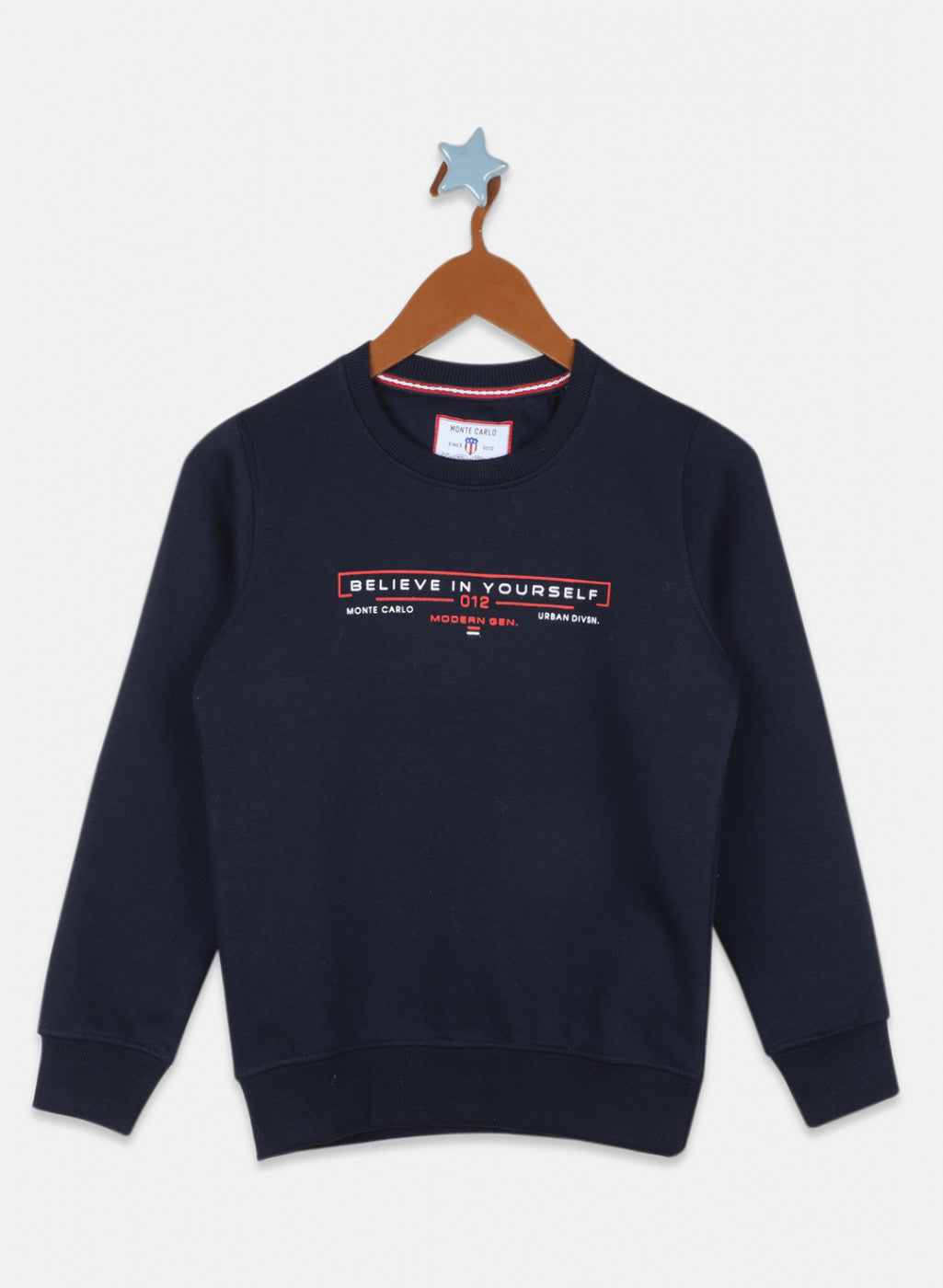 Boys NAvy Blue Printed Sweatshirt