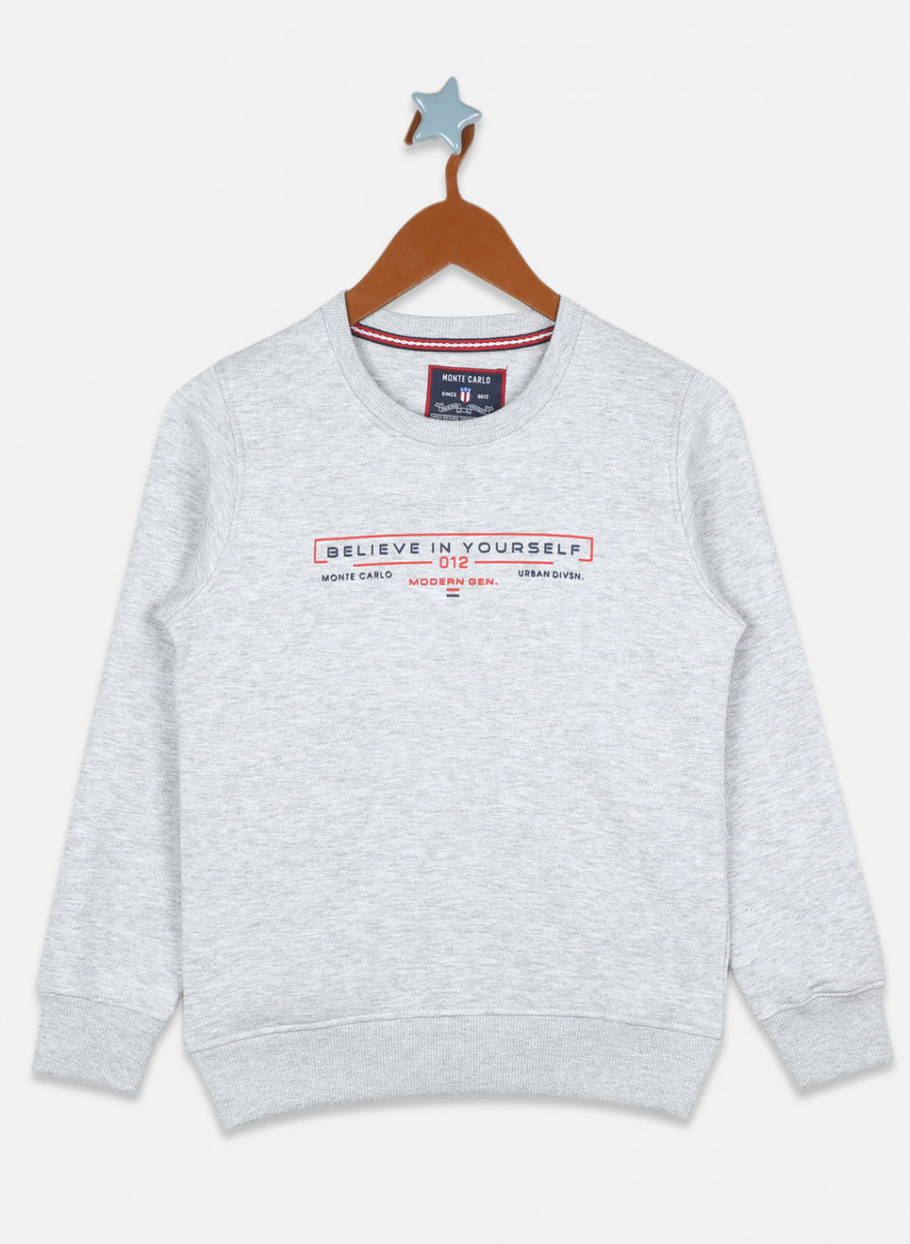 Monte Carlo Boys Grey Sweatshirt Boys Grey Printed Sweatshirt