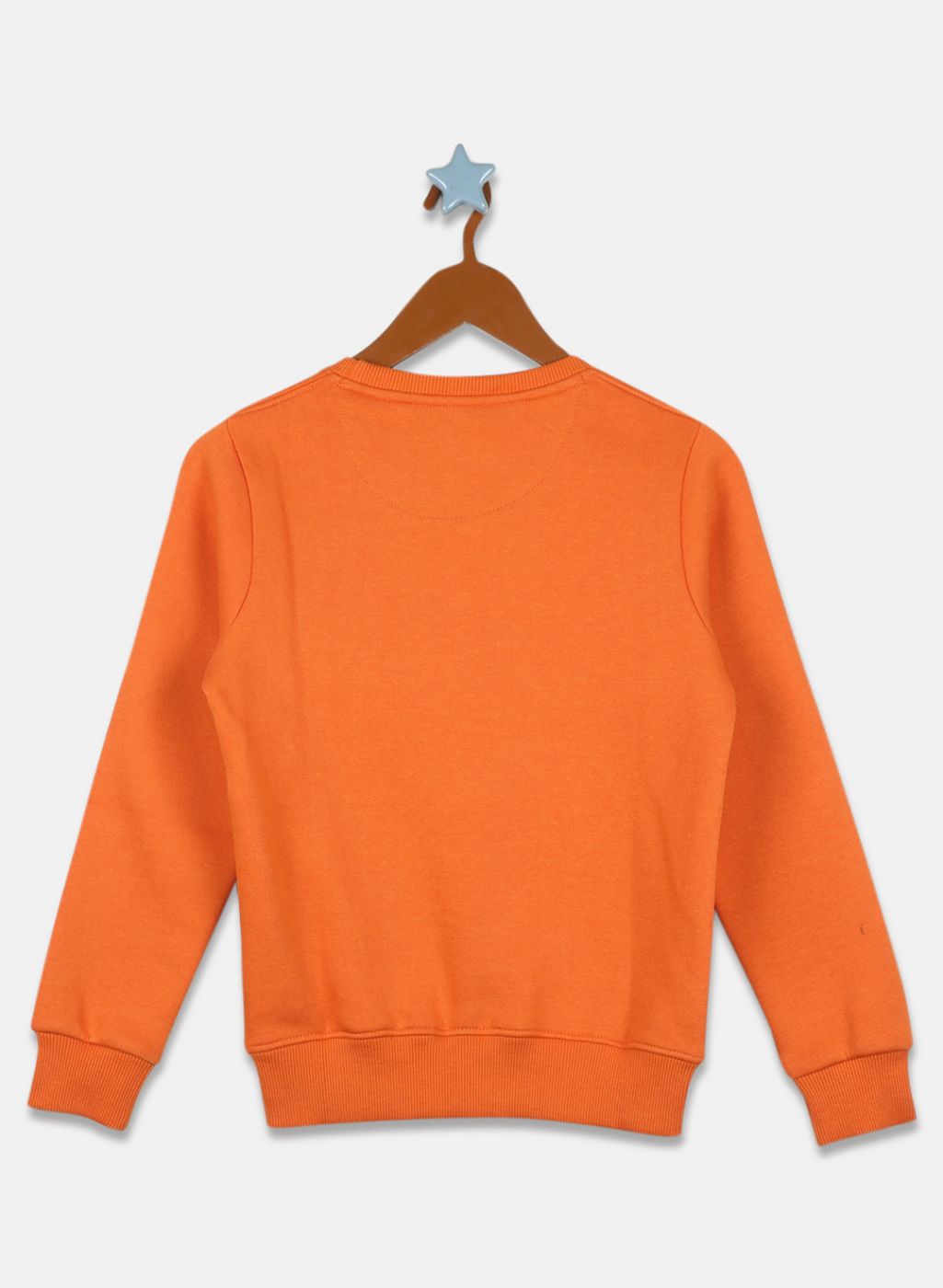 Boys Orange Printed Sweatshirt