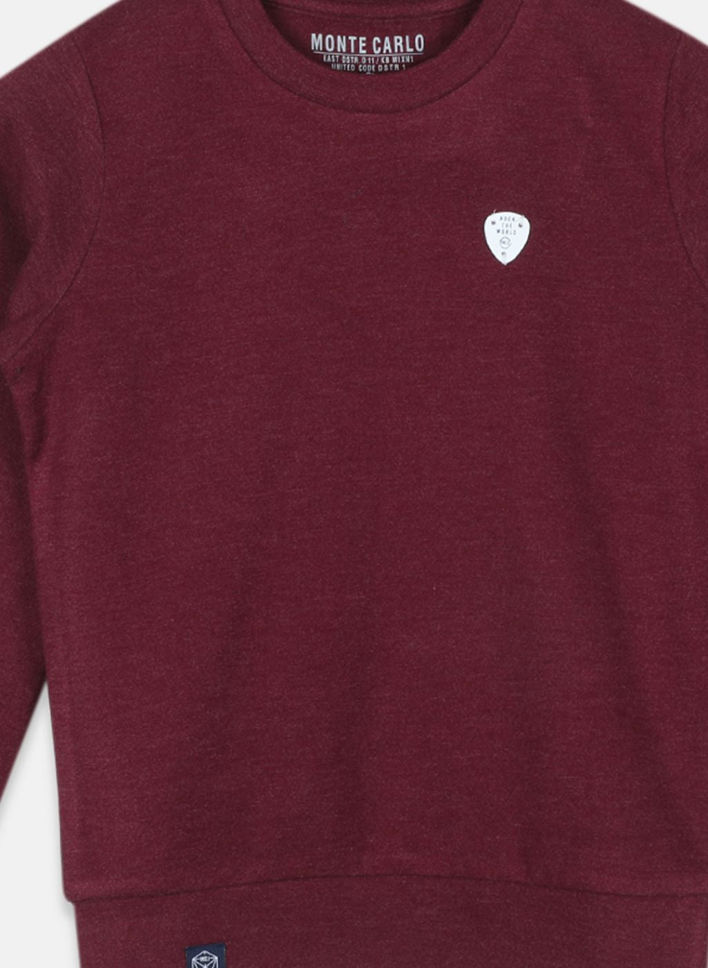 Boys Maroon Solid Sweatshirt