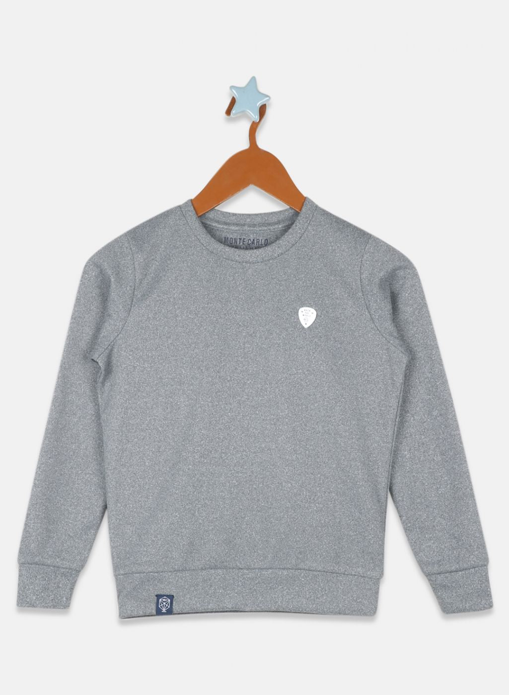 Boys Grey Solid Sweatshirt