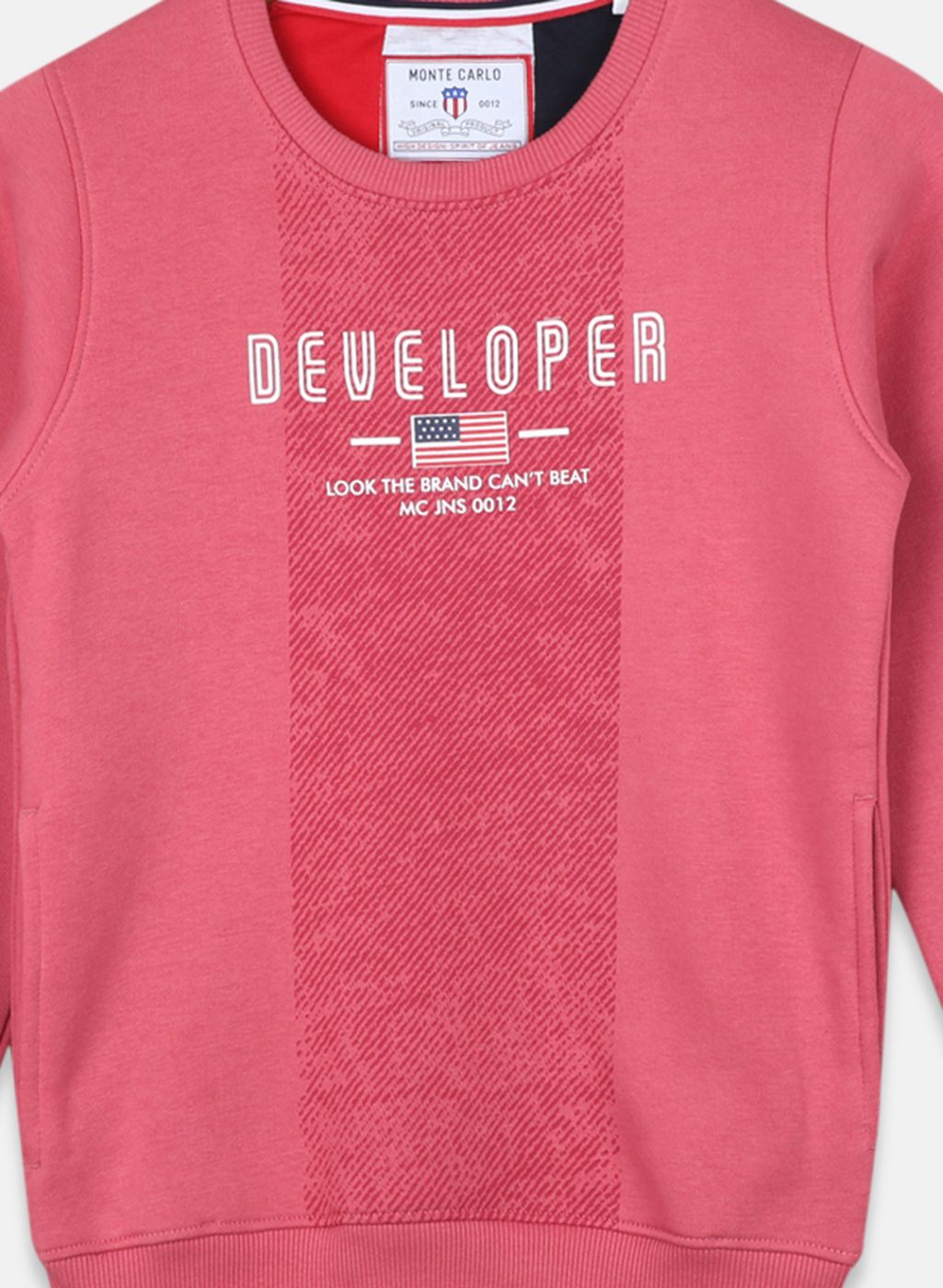 Boys Pink Printed Sweatshirt