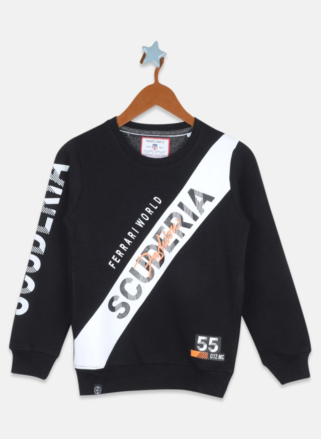 Boys Black Printed Sweatshirt