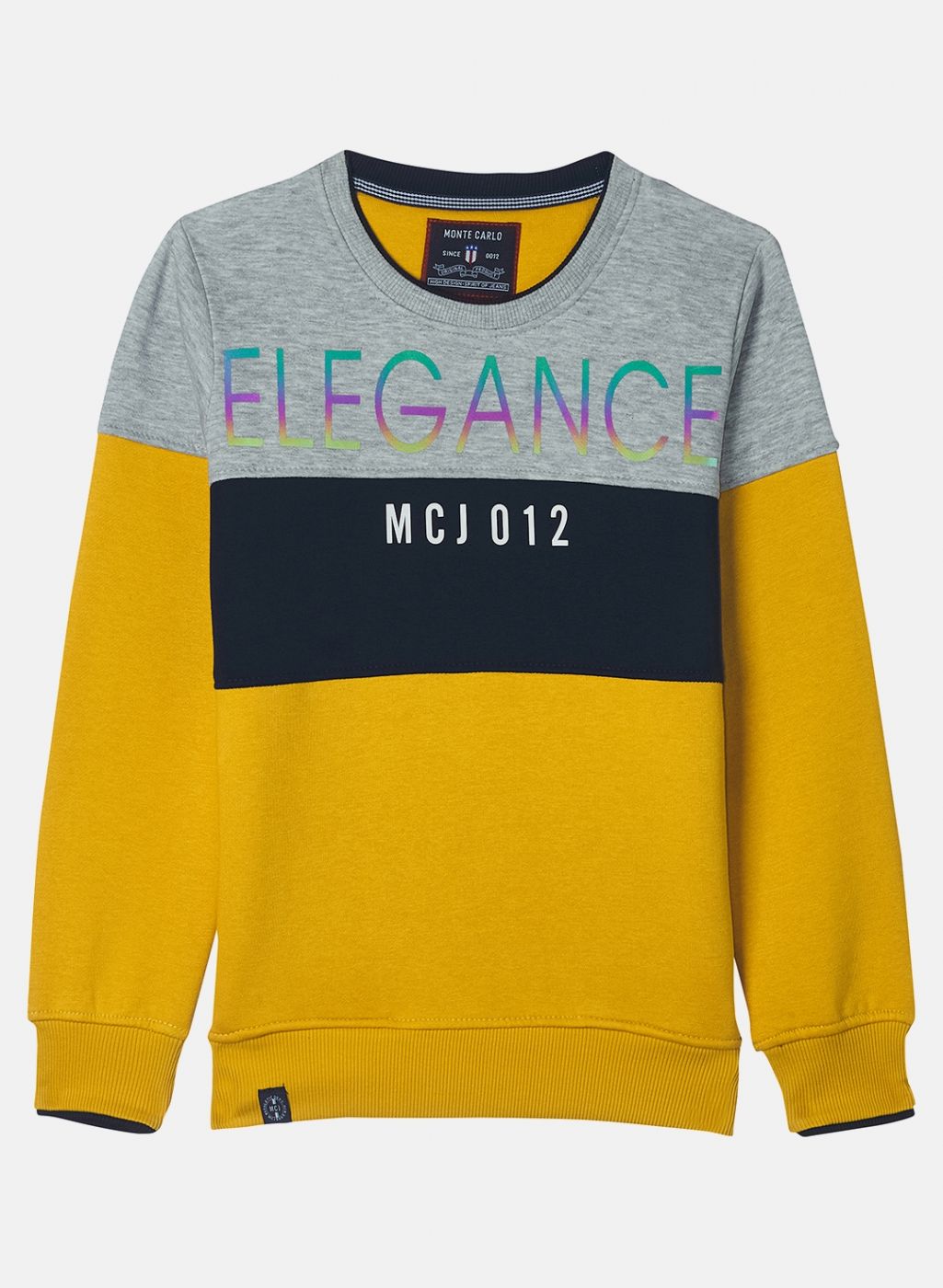 Boys Mustard Printed Sweatshirt