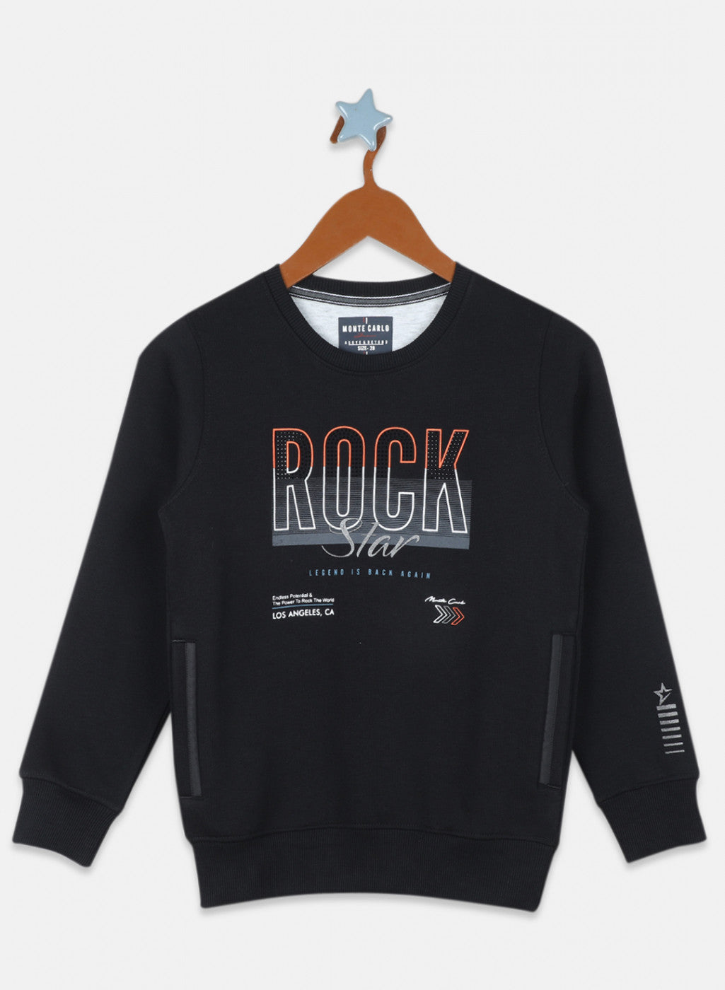 Boys Black Printed Sweatshirt