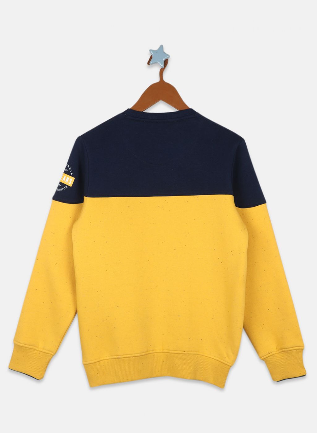 Boys Mustard Printed Sweatshirt