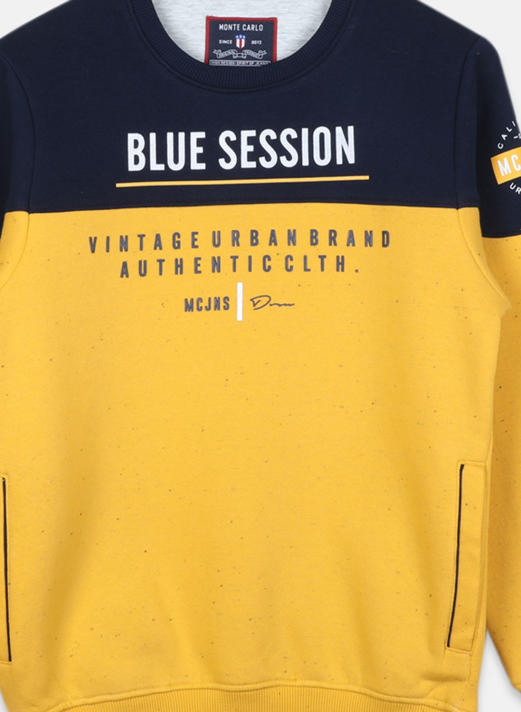 Boys Mustard Printed Sweatshirt