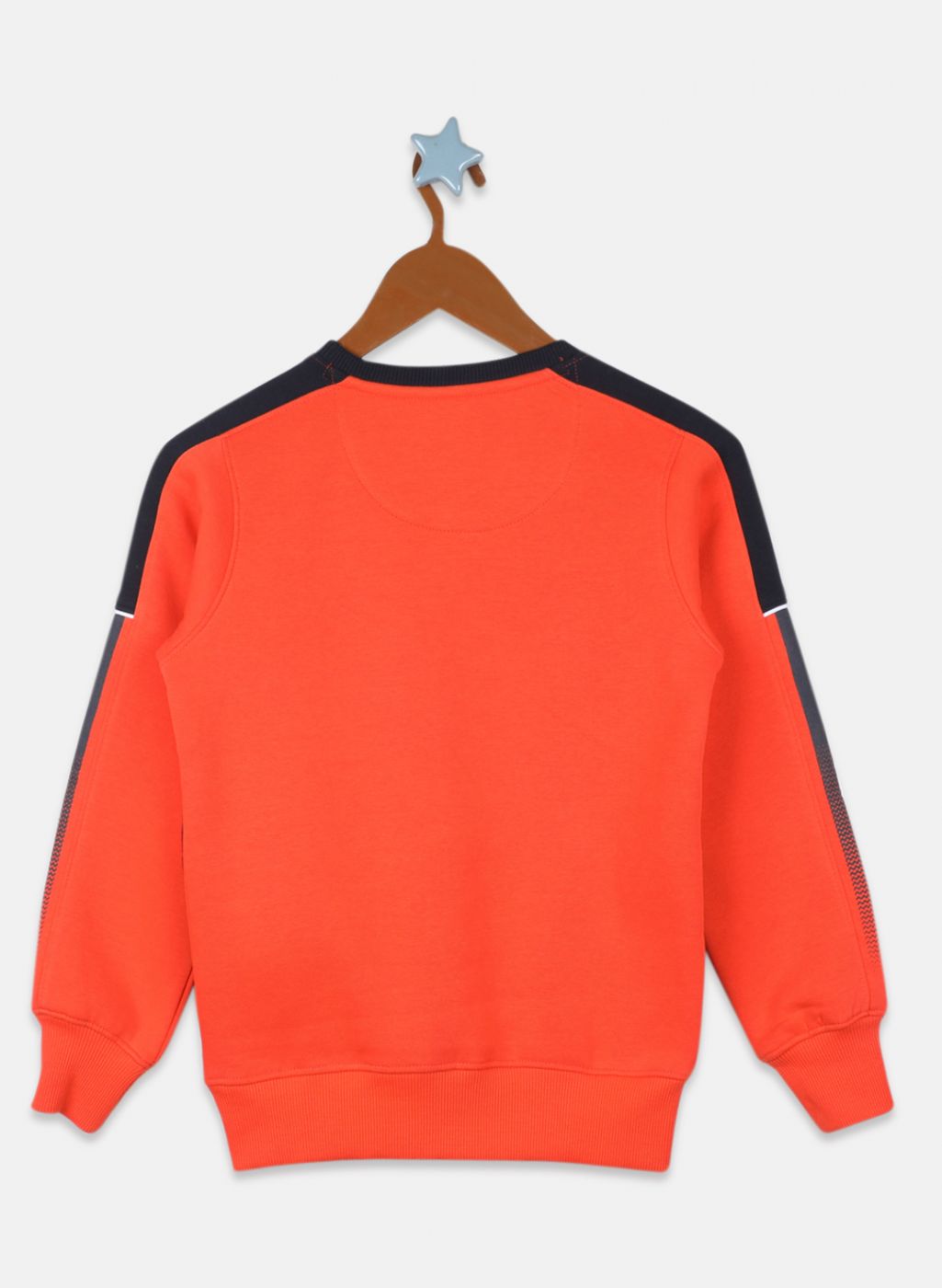 Boys Orange Printed Sweatshirt