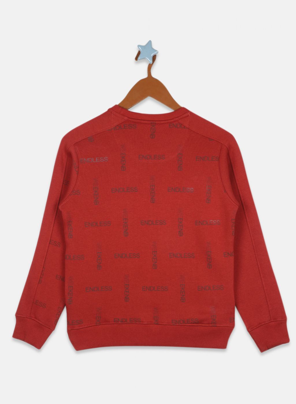 Boys Orange Printed Sweatshirt