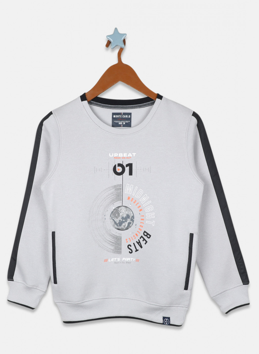 Boys Grey Printed Sweatshirt