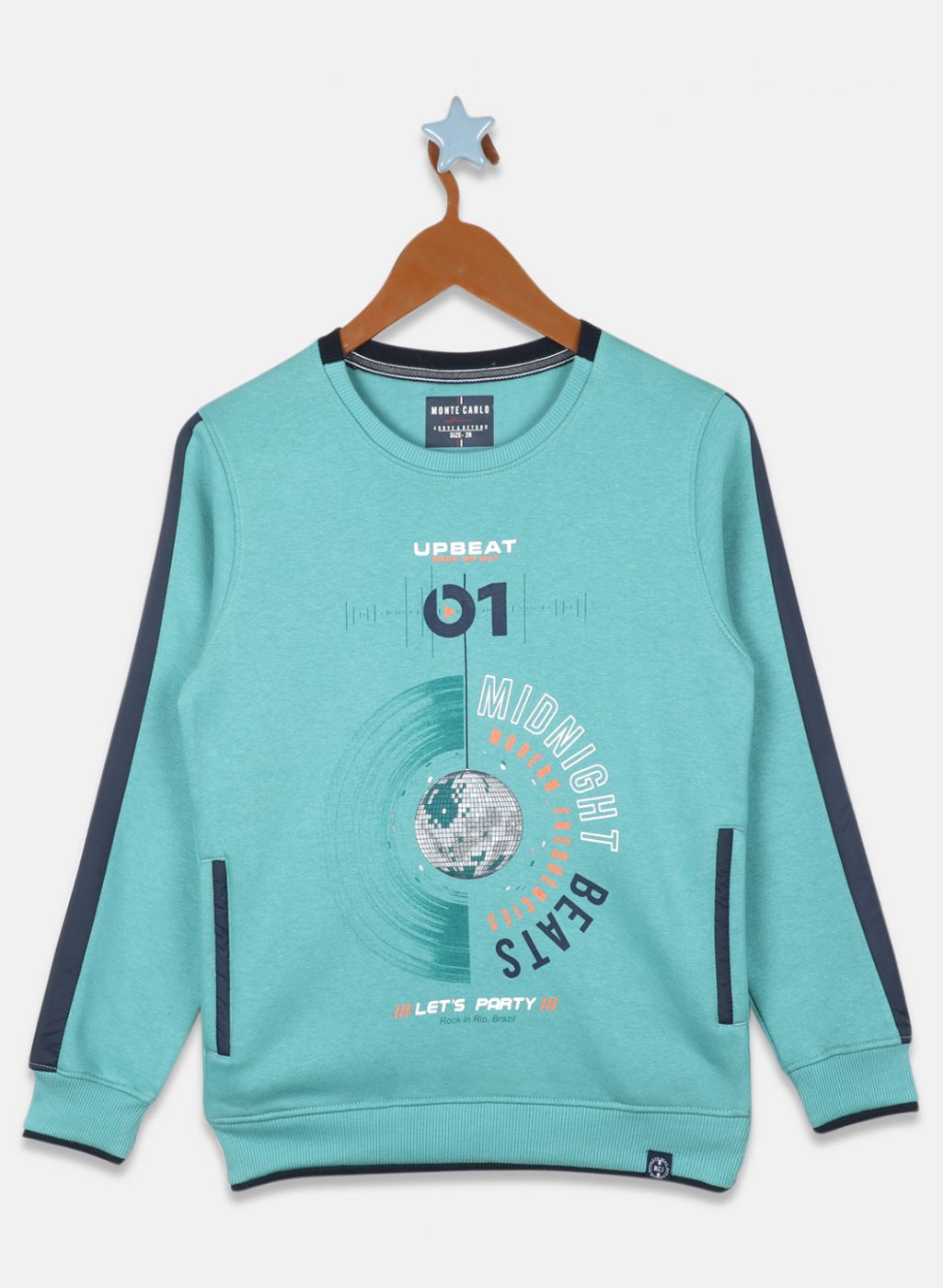 Boys Blue Printed Sweatshirt