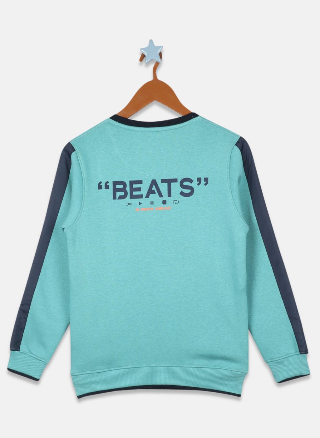 Boys Blue Printed Sweatshirt