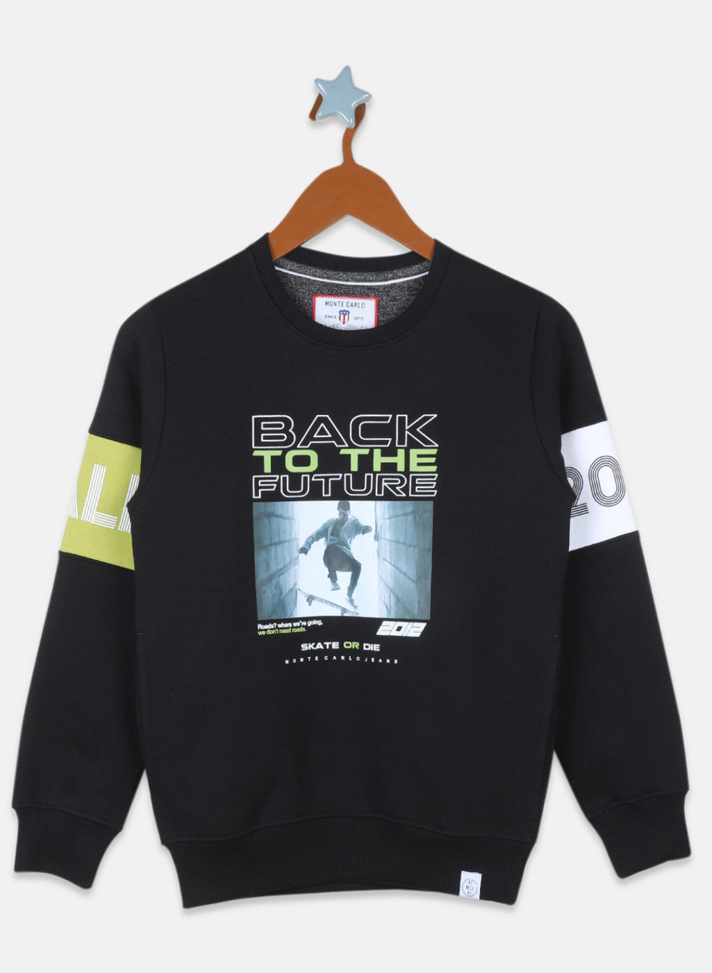 Boys Black Printed Sweatshirt