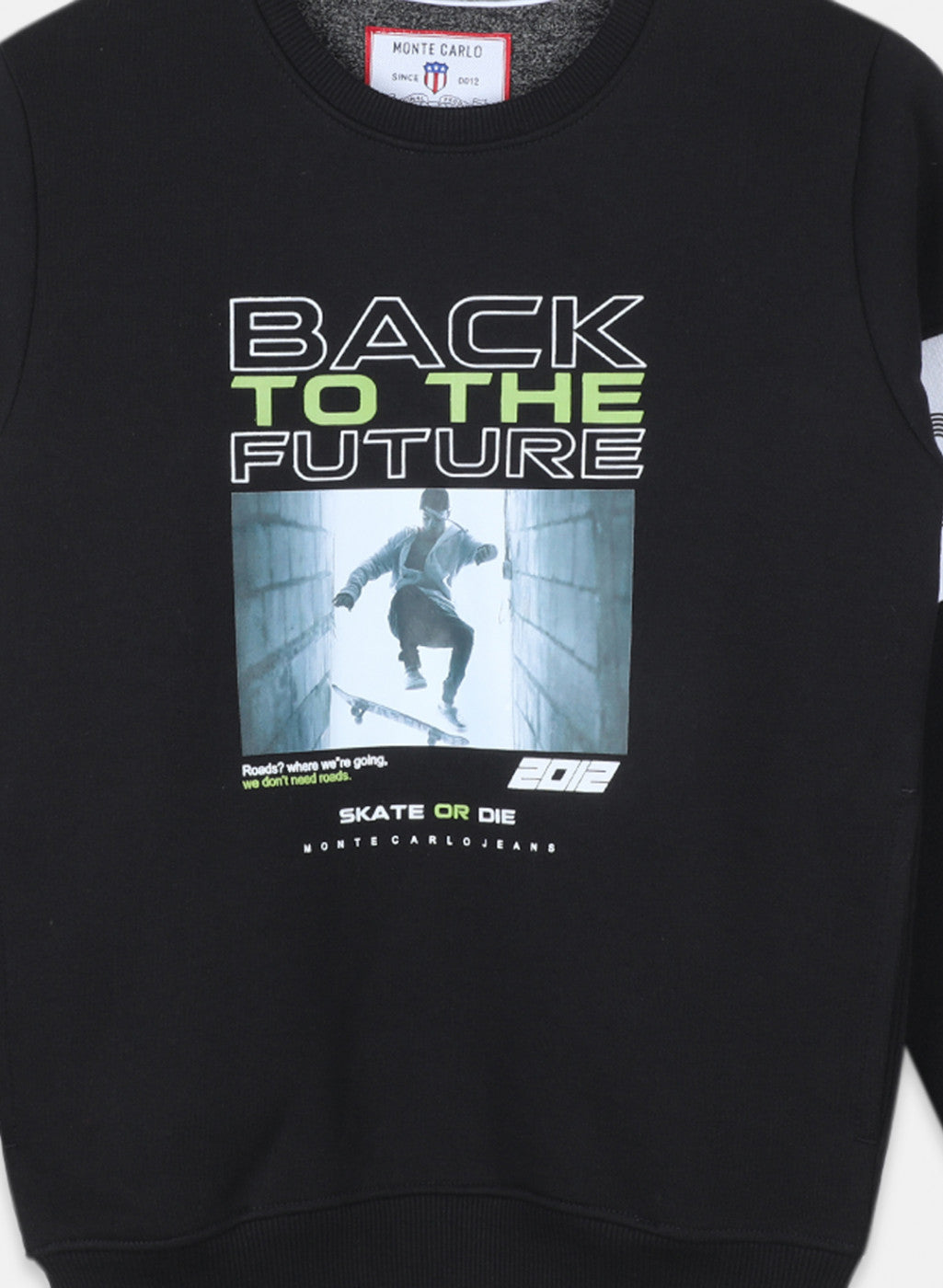Boys Black Printed Sweatshirt