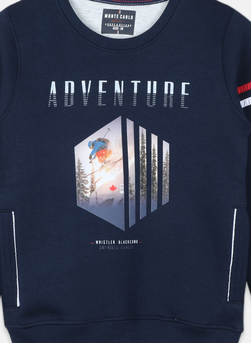 Boys Blue Printed Sweatshirt