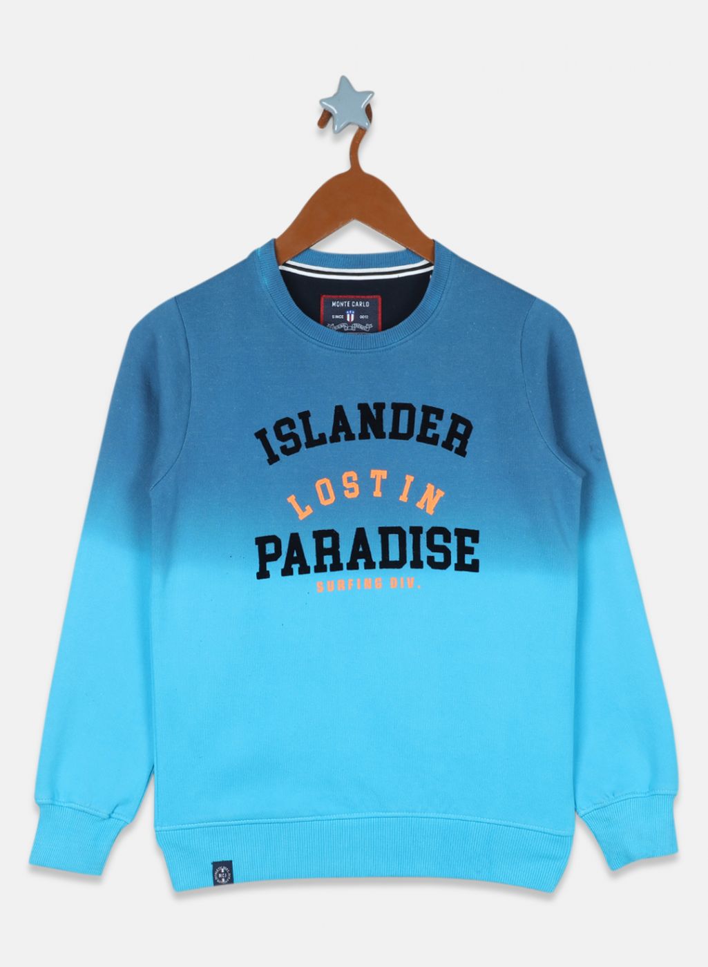 Boys Blue Printed Sweatshirt