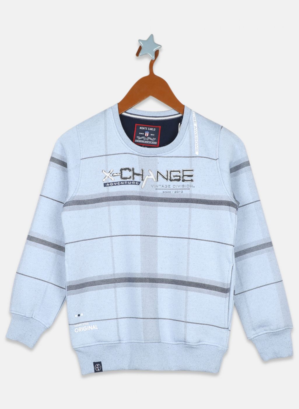 Boys Blue Printed Sweatshirt