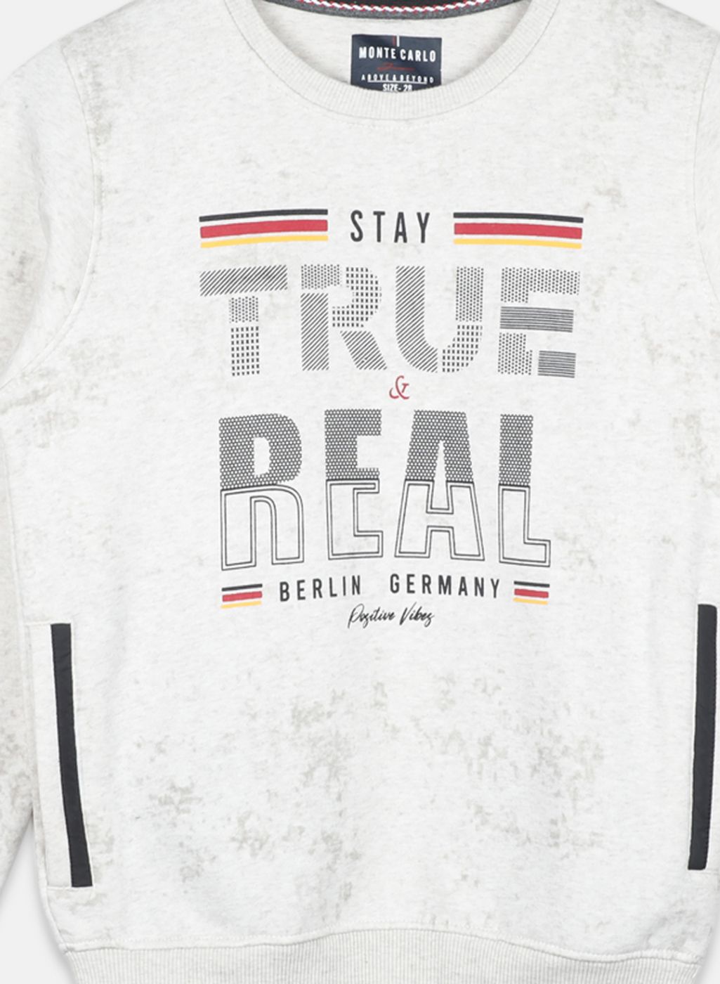 Boys Beige Printed Sweatshirt