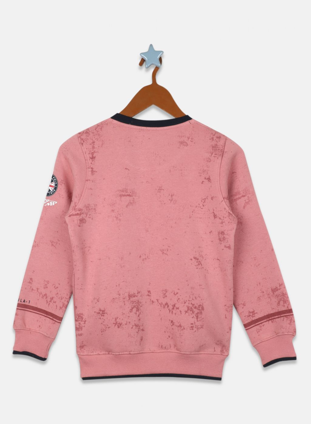 Boys Pink Printed Sweatshirt