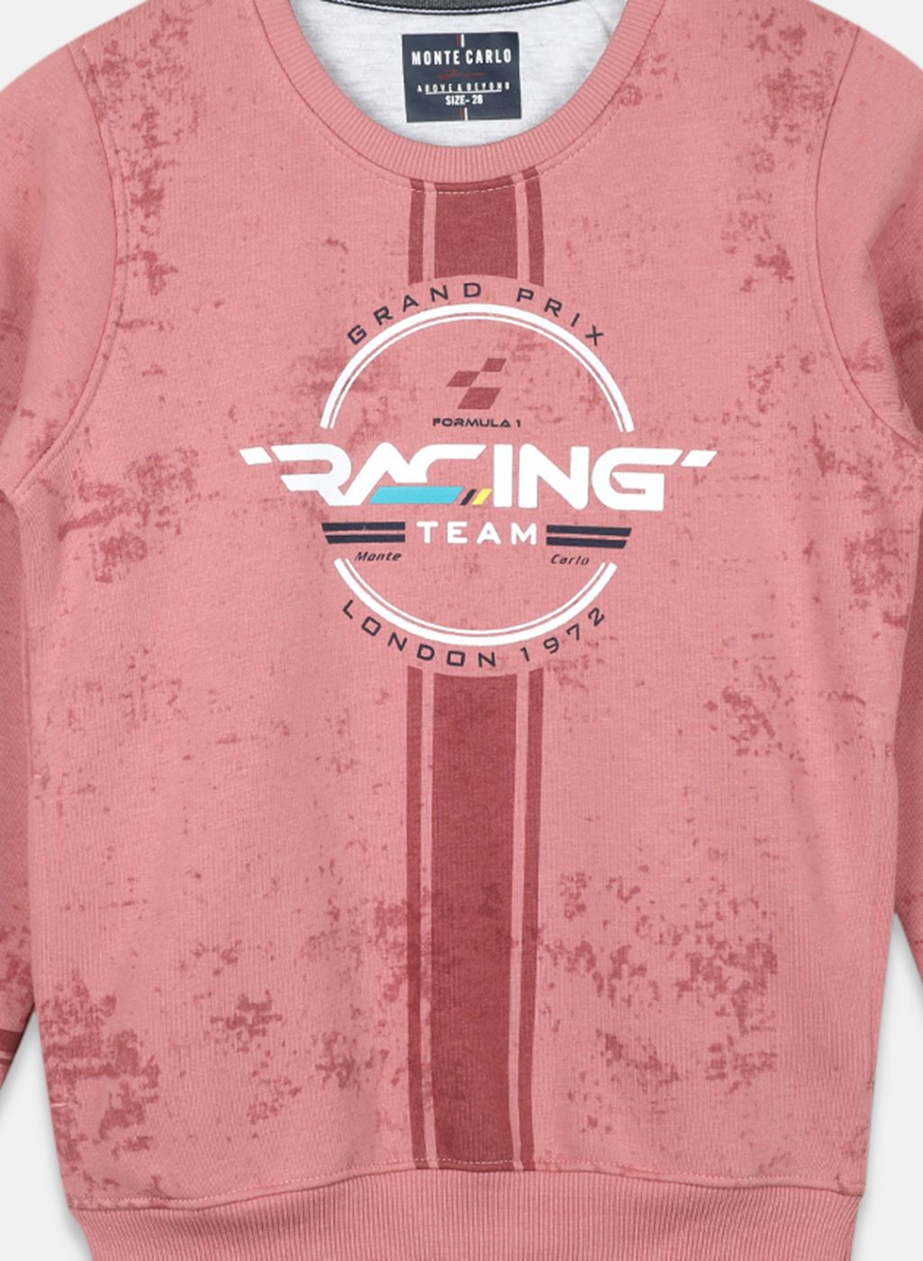 Boys Pink Printed Sweatshirt