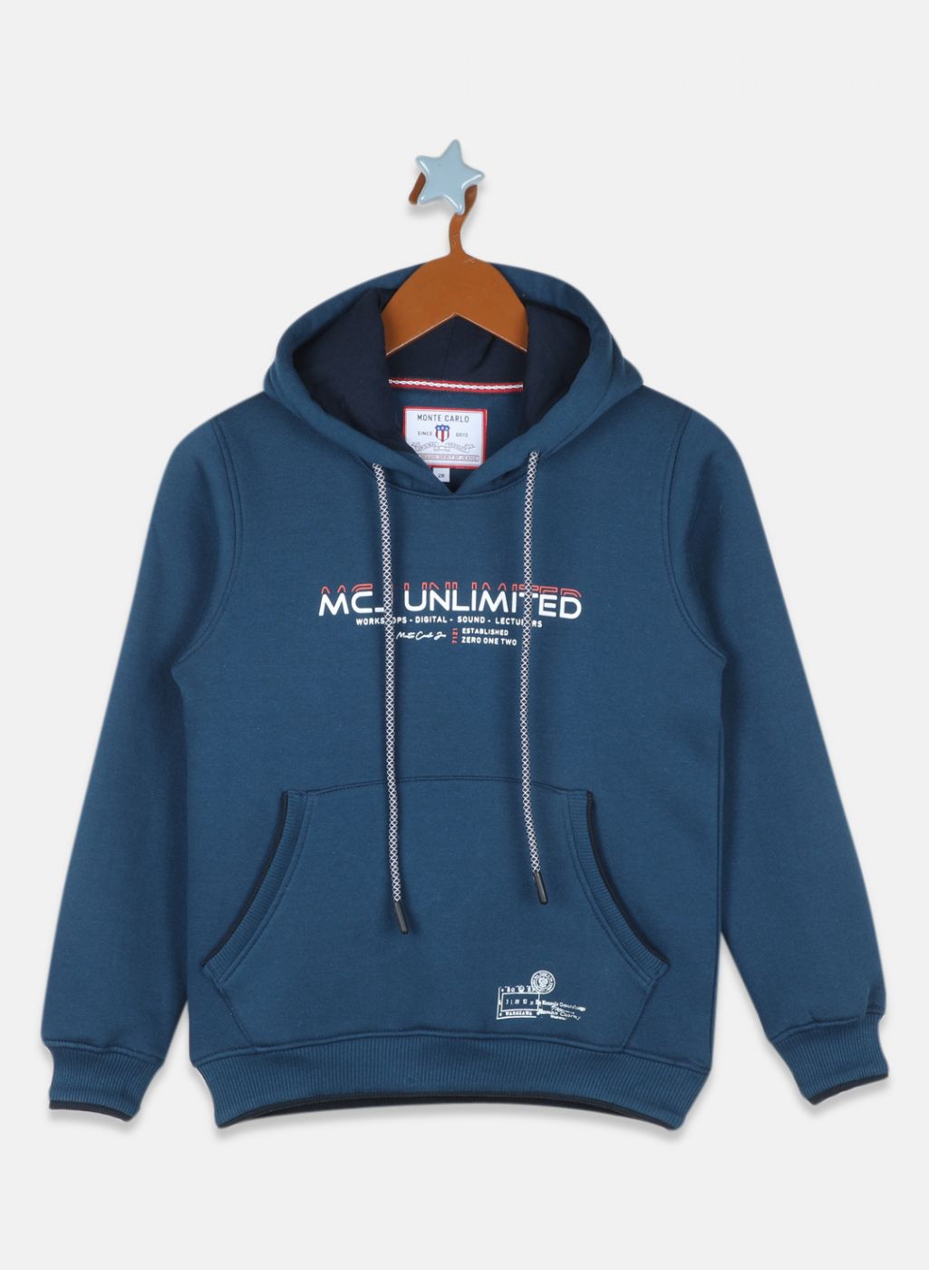 Boys Teal Blue Printed Sweatshirt