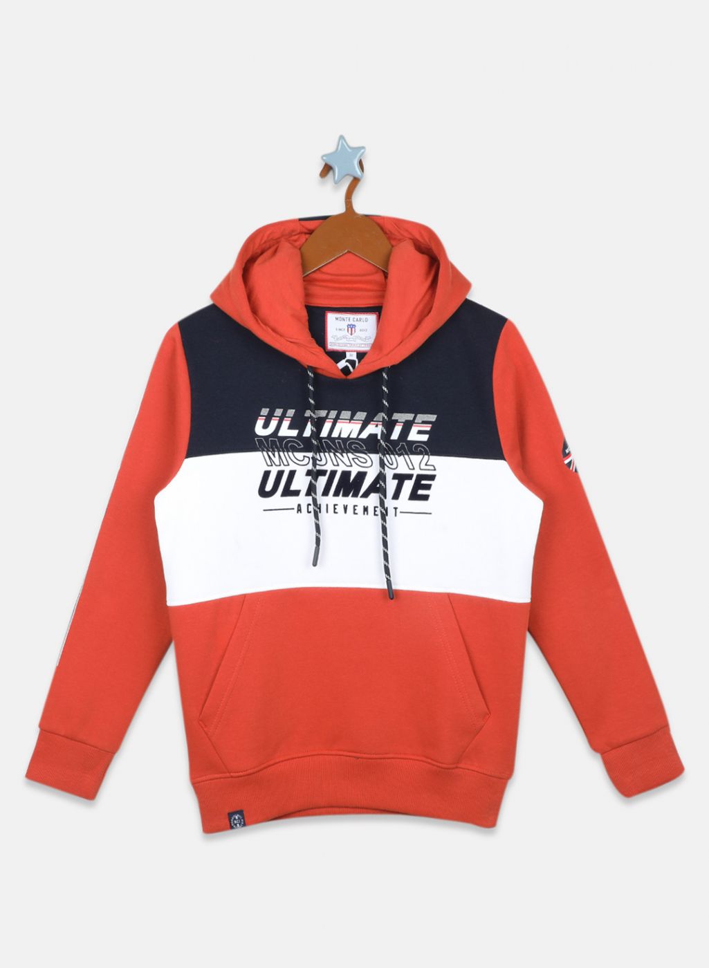 Boys Orange Printed Sweatshirt