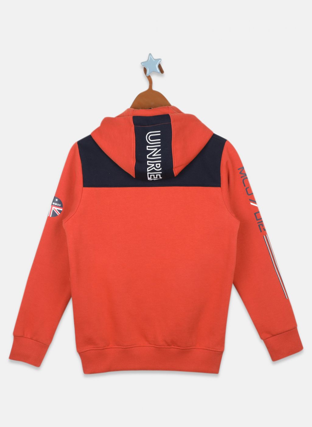 Boys Orange Printed Sweatshirt