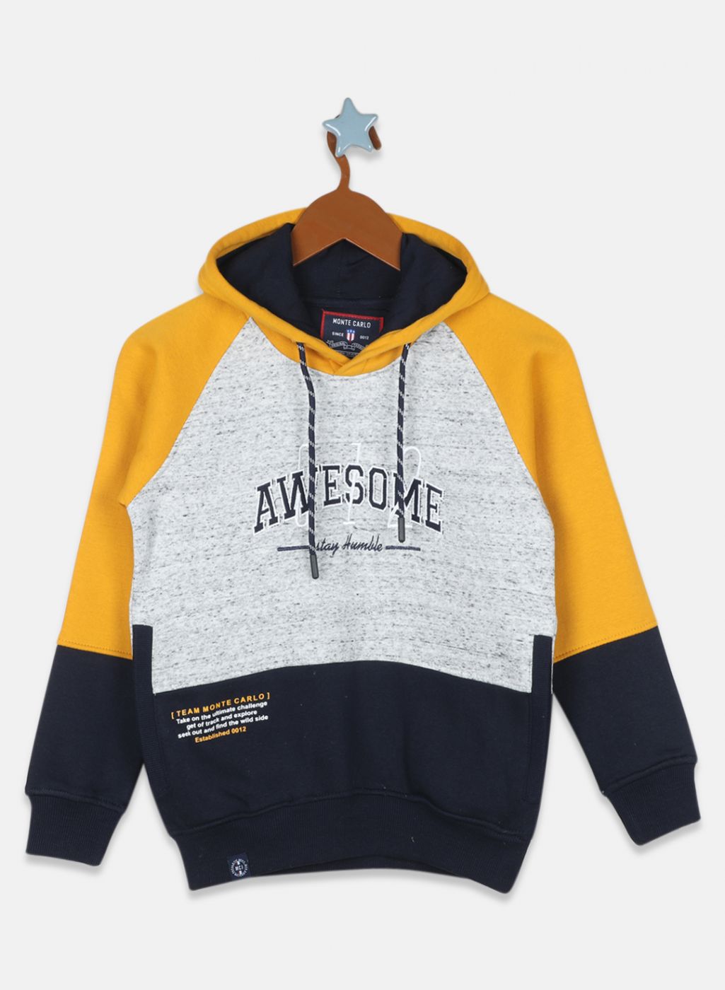 Boys Mustard Printed Sweatshirt