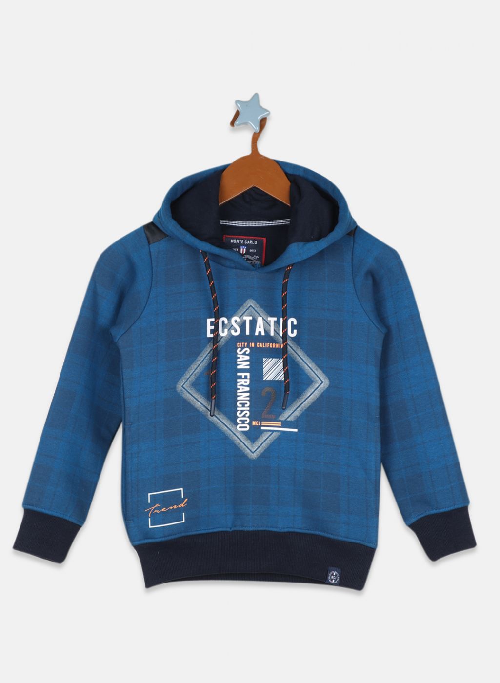 Boys Blue Printed Sweatshirt