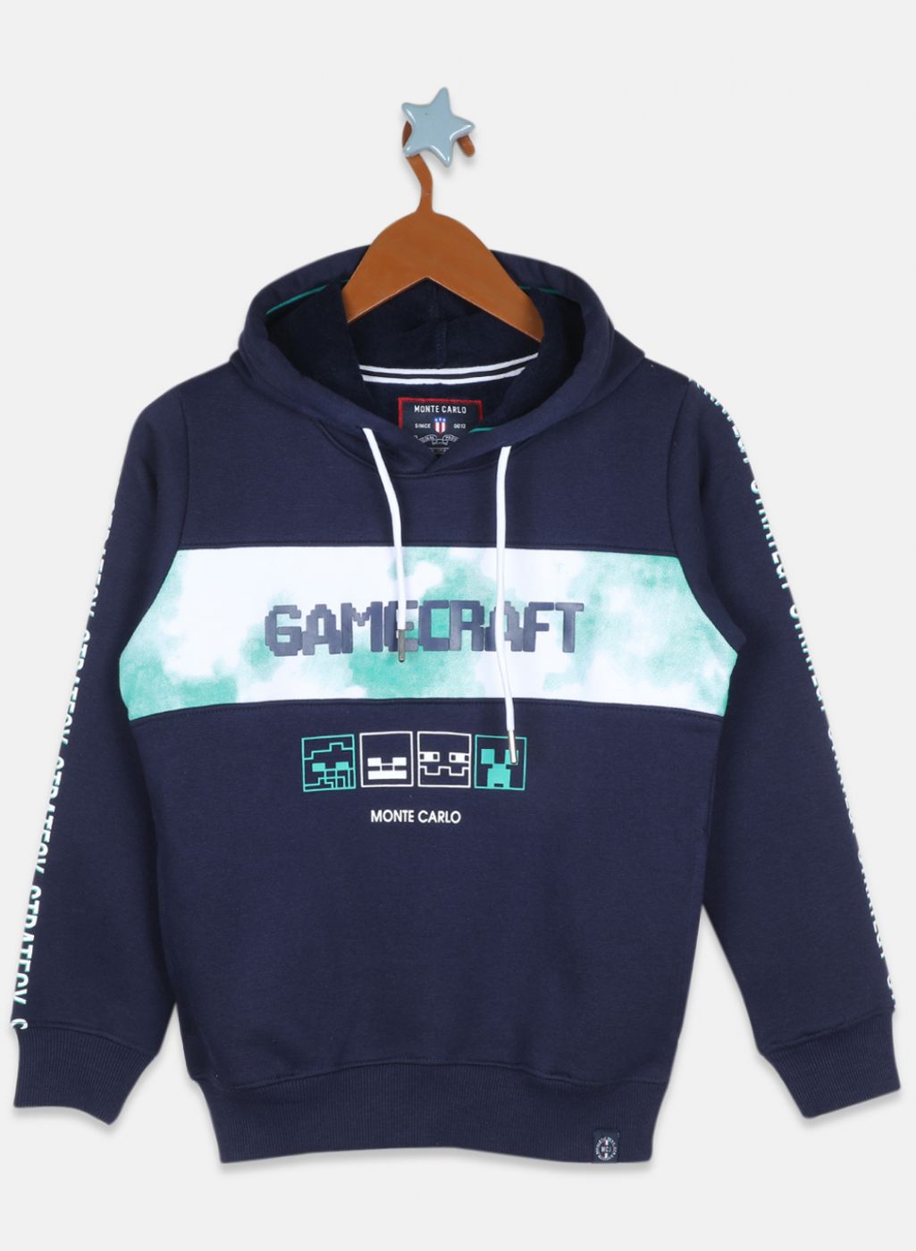 Boys Blue Printed Sweatshirt