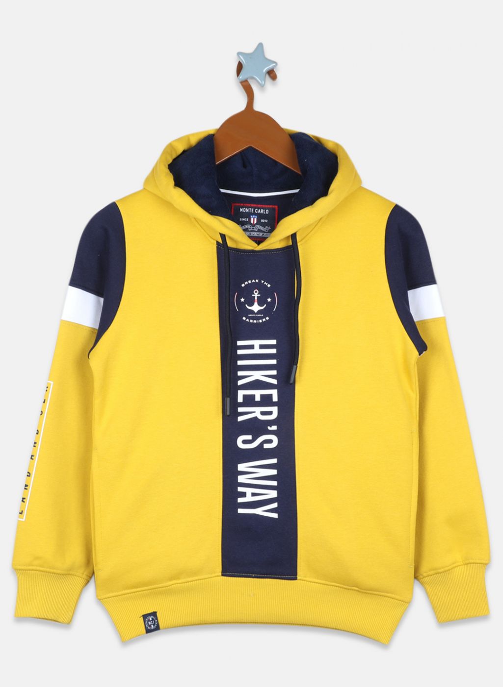 Boys Mustard Printed Sweatshirt