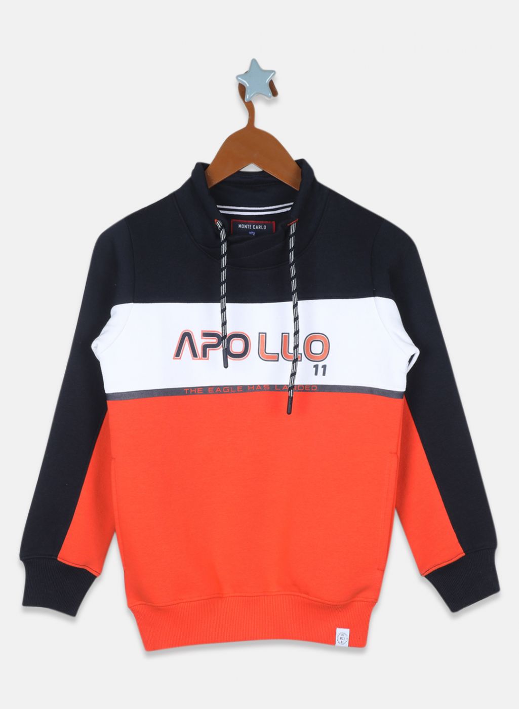 Boys Orange Printed Sweatshirt