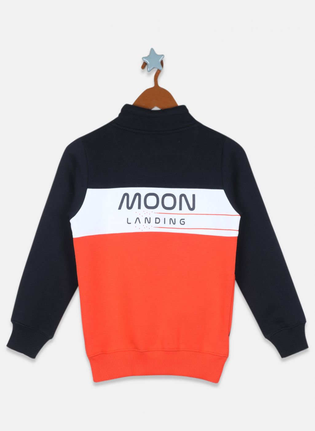 Boys Orange Printed Sweatshirt