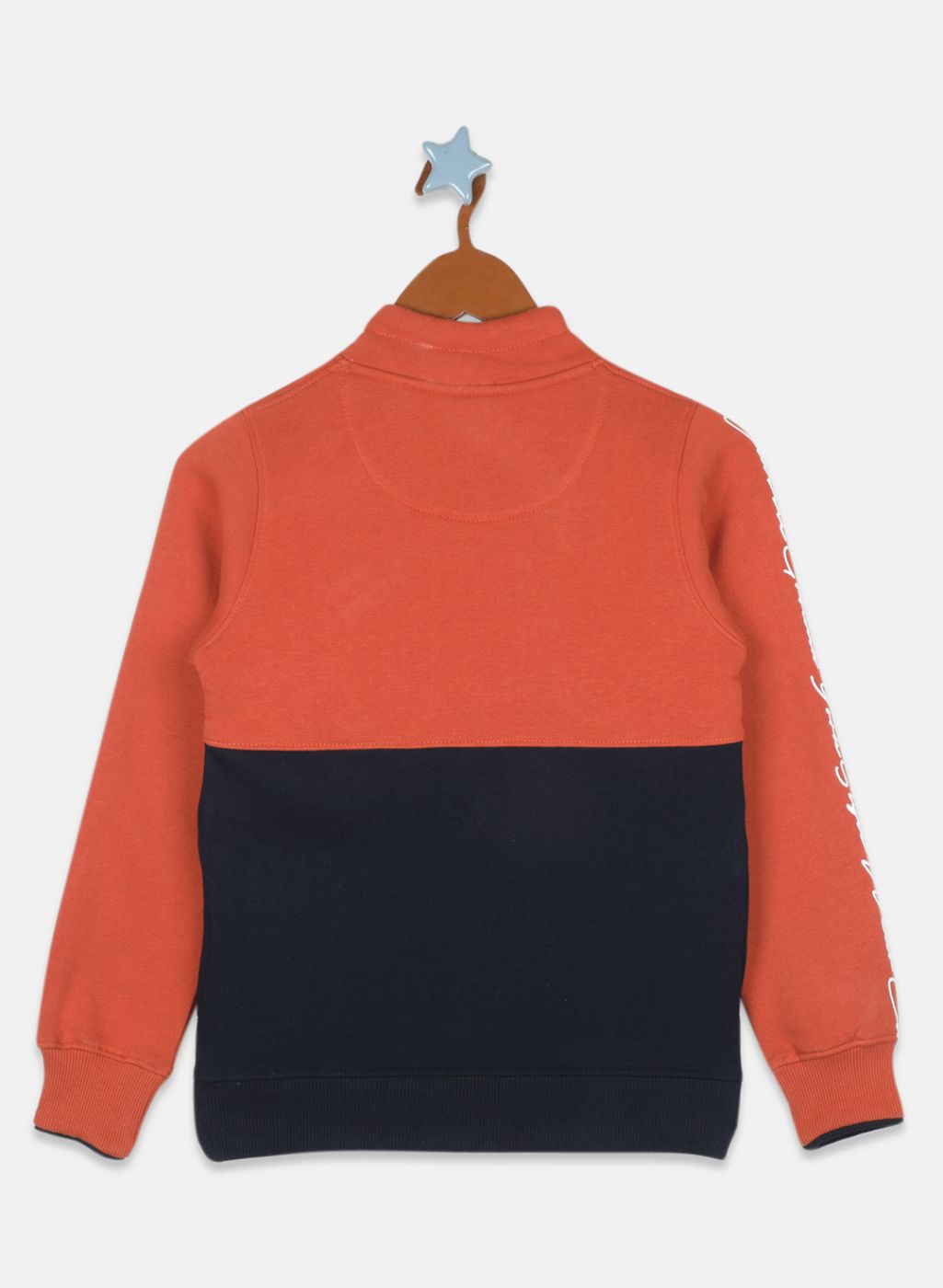 Boys Orange Printed Sweatshirt