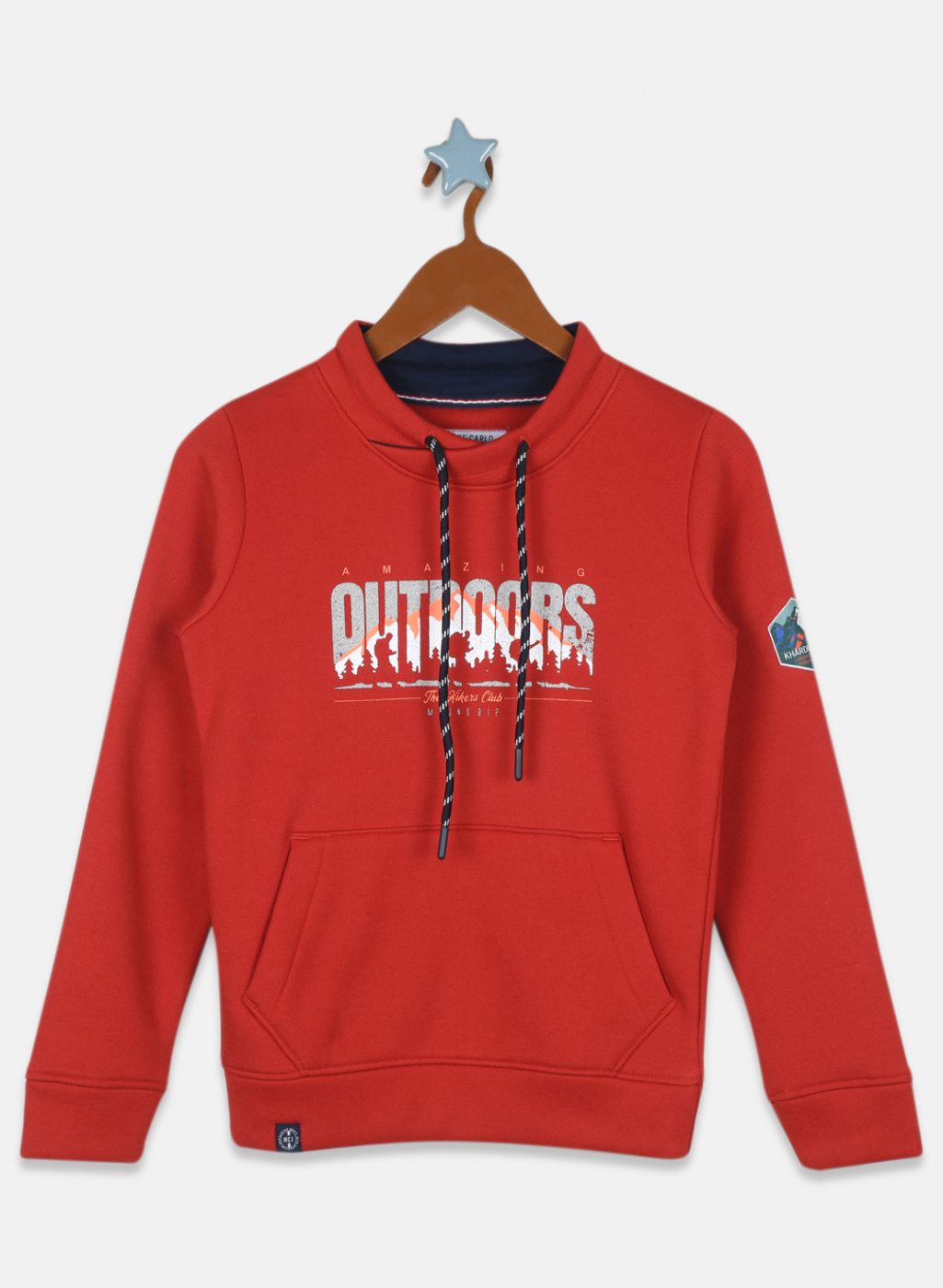 Boys Orange Printed Sweatshirt