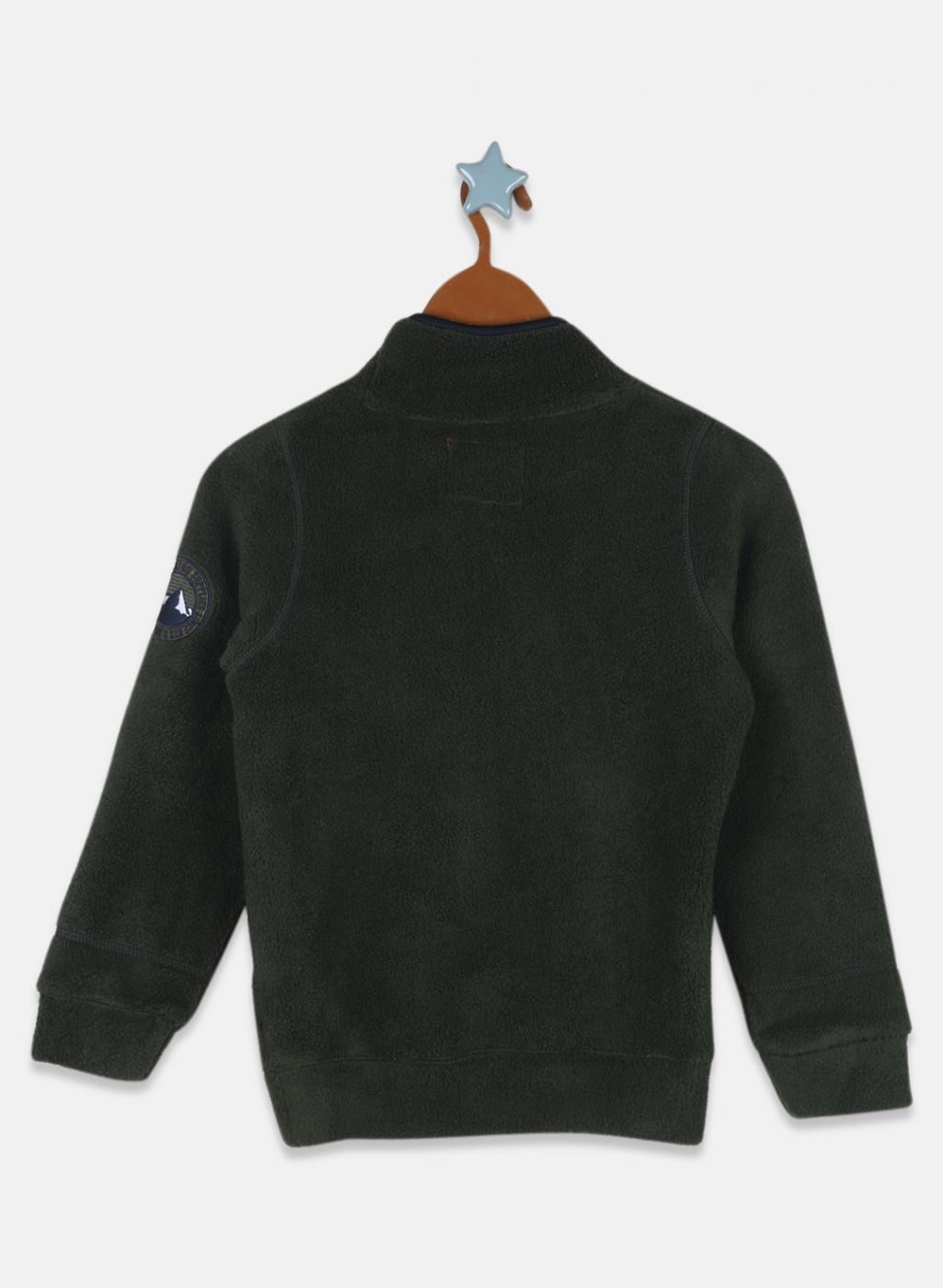 Boys Olive Printed Sweatshirt