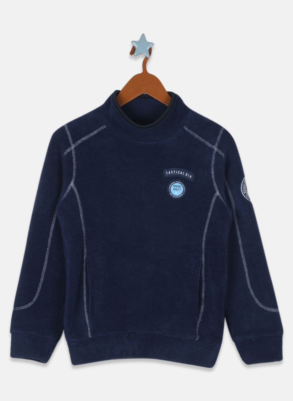 Boys Blue Printed Sweatshirt