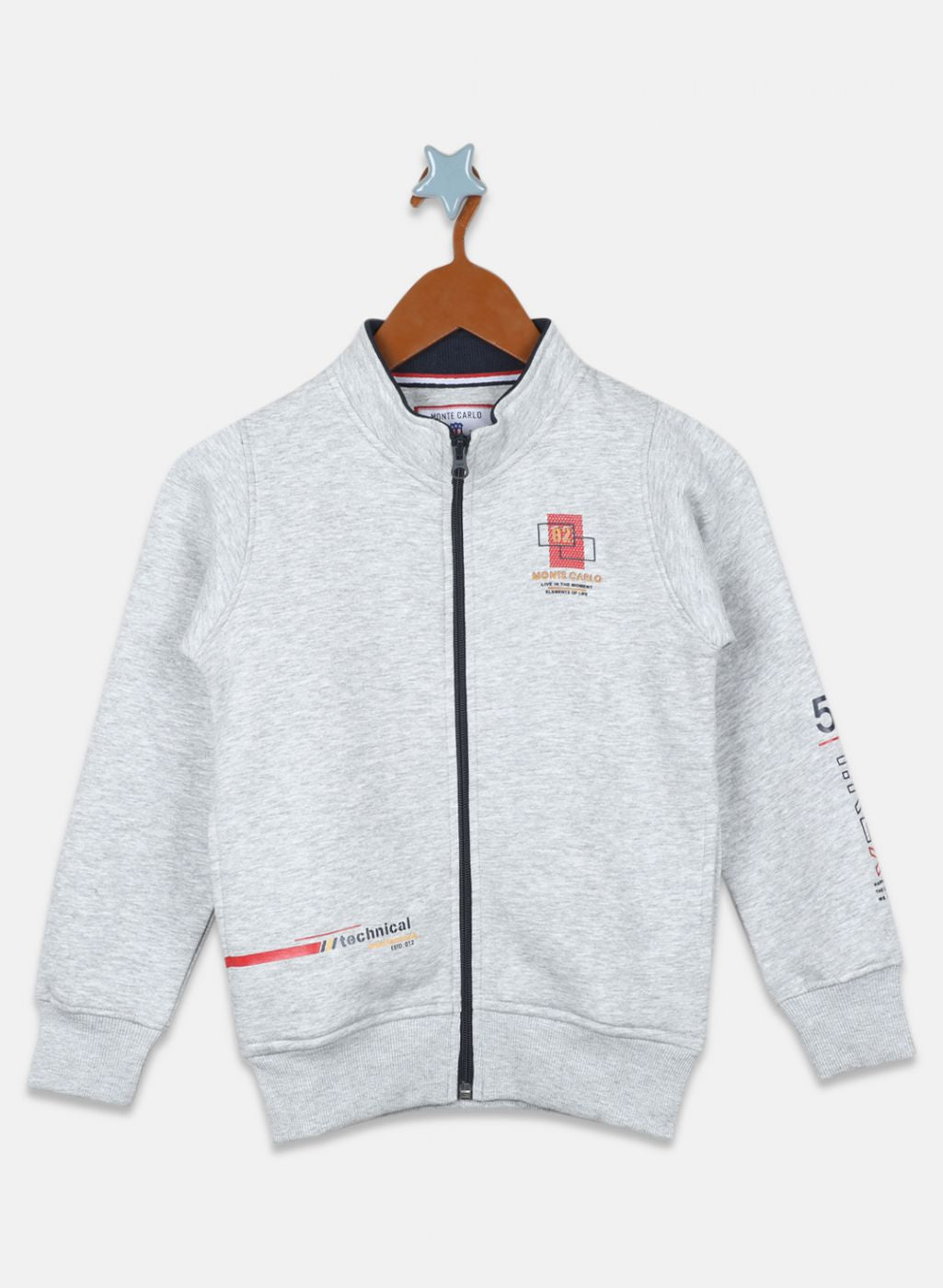 Boys Grey Printed Sweatshirt