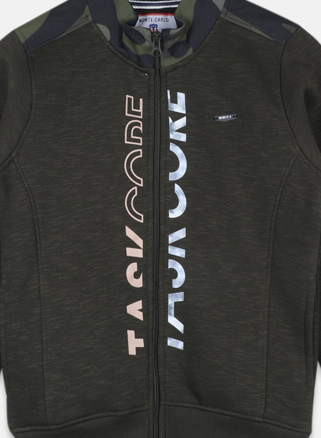 Boys Olive Printed Sweatshirt