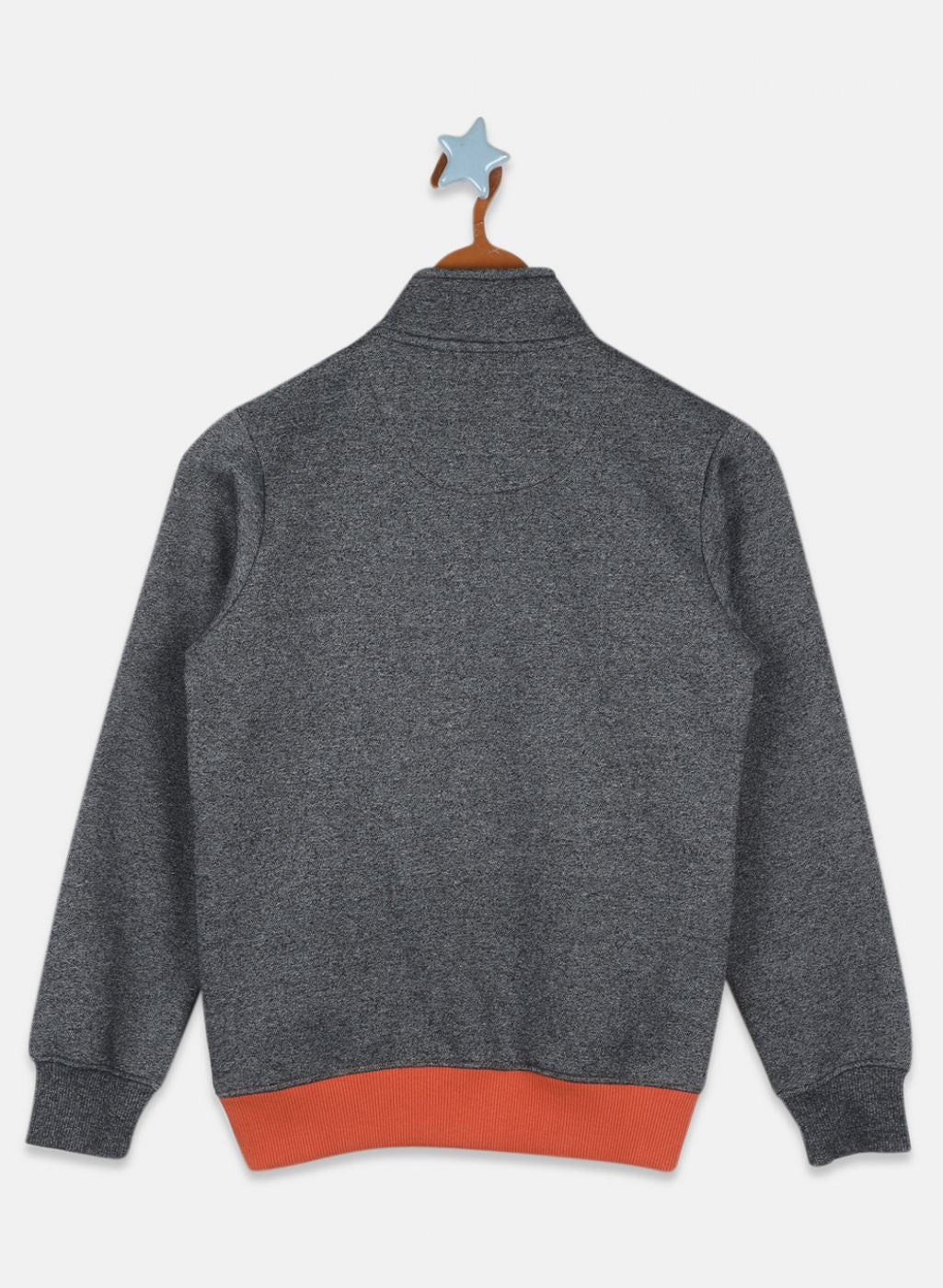 Boys Grey & Orange Printed Sweatshirt